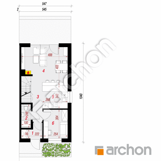 gotowy projekt Dom w riveach (B) rzut parteru