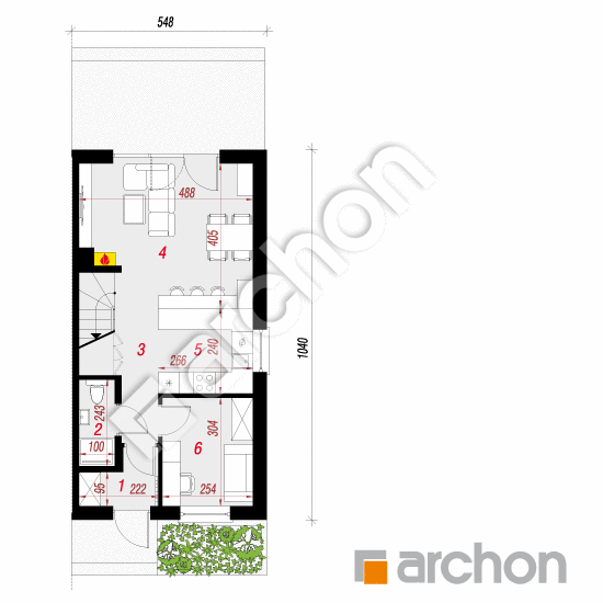 gotowy projekt Dom w riveach (B) rzut parteru