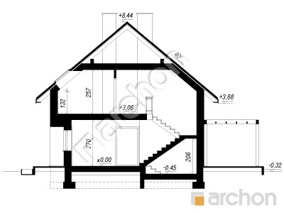 gotowy projekt Dom w wisteriach 24 (G) przekroj budynku