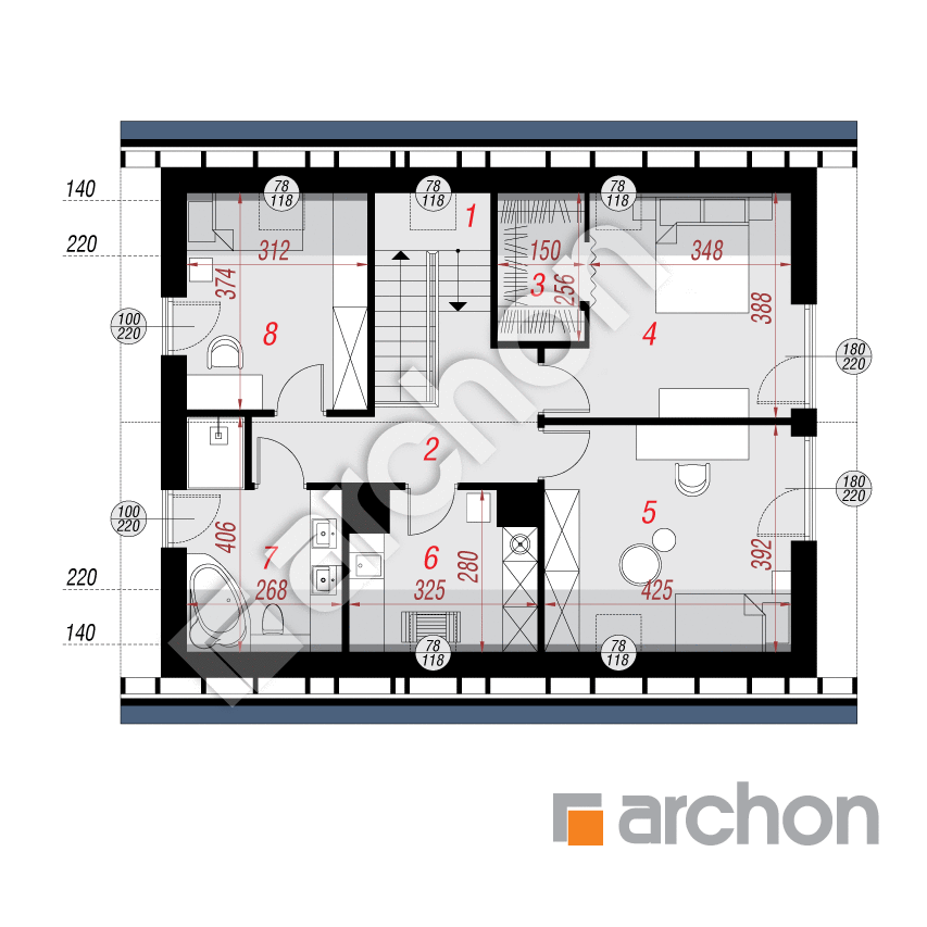 gotowy projekt Dom w zielistkach 16 rzut poddasza
