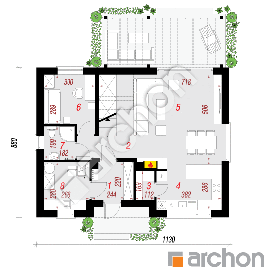 gotowy projekt Dom w zielistkach 16 rzut parteru