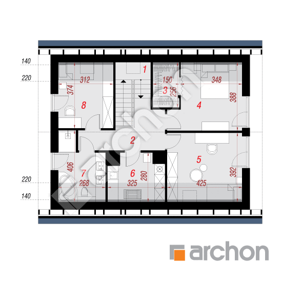 gotowy projekt Dom w zielistkach 16 rzut poddasza