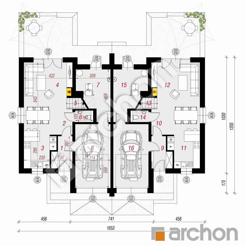 gotowy projekt Dom pod agawami 2 (R2) rzut parteru