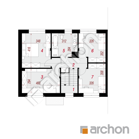 gotowy projekt Dom w zimokwiatach 4 (GB) rzut poddasza