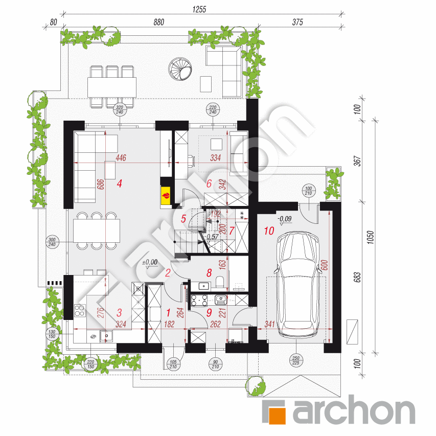 gotowy projekt Dom w anyżku 5 (GE) OZE rzut parteru
