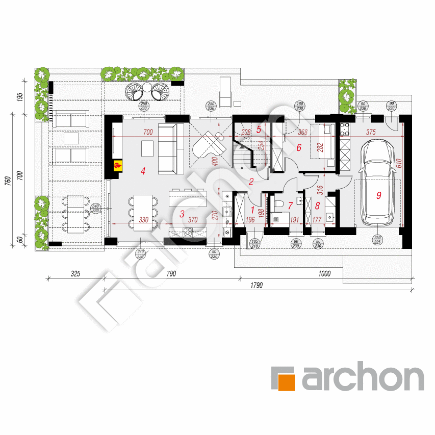 gotowy projekt Dom w heliotropach 3 (GE) rzut parteru