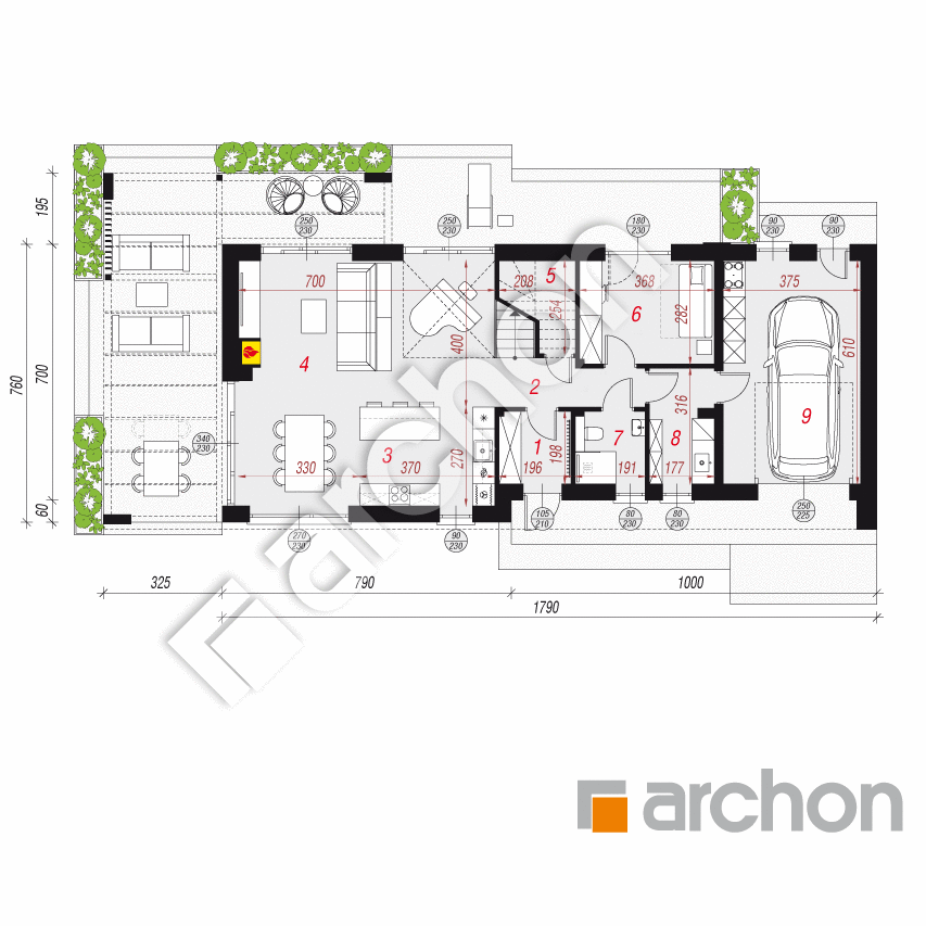 gotowy projekt Dom w heliotropach 3 (GE) rzut parteru