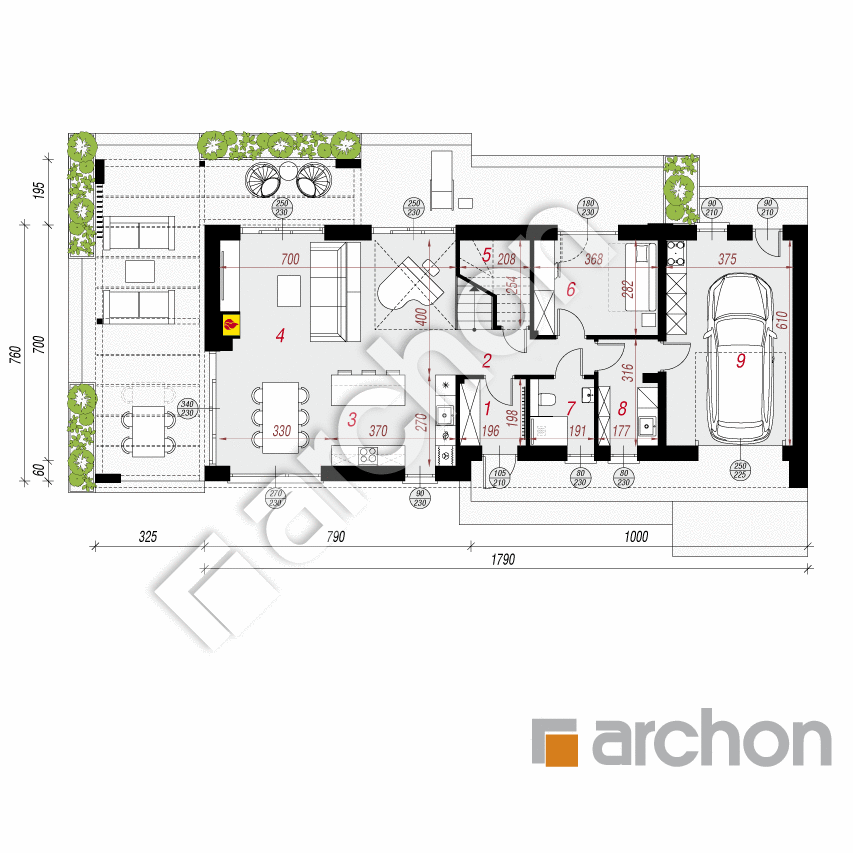 gotowy projekt Dom w heliotropach 3 (GE) rzut parteru