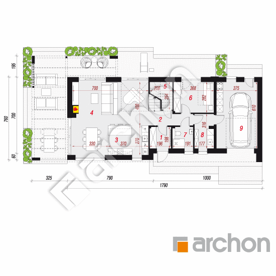 gotowy projekt Dom w heliotropach 3 (GE) rzut parteru