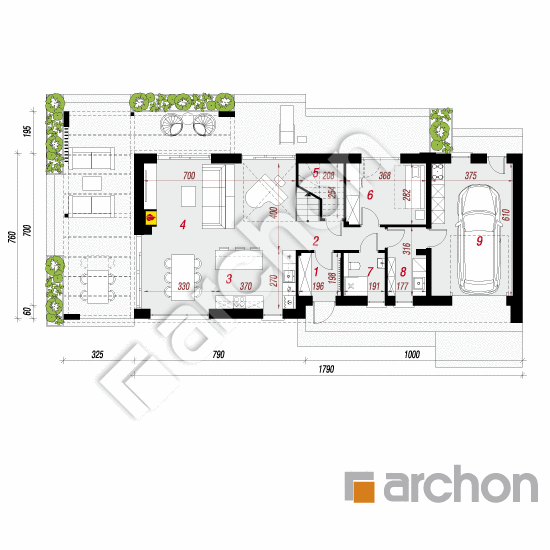 gotowy projekt Dom w heliotropach 3 (GE) rzut parteru