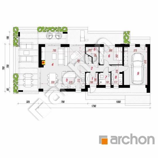 gotowy projekt Dom w heliotropach 3 (GE) rzut parteru