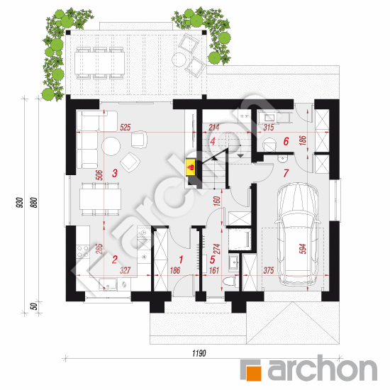 gotowy projekt Dom w lucernie 12 rzut parteru