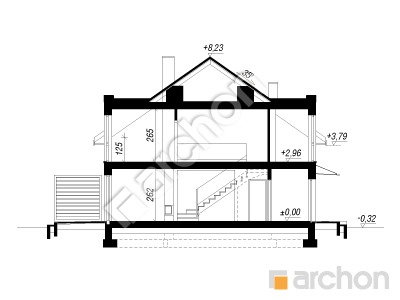 gotowy projekt Dom w riveach 16 (GS) przekroj budynku