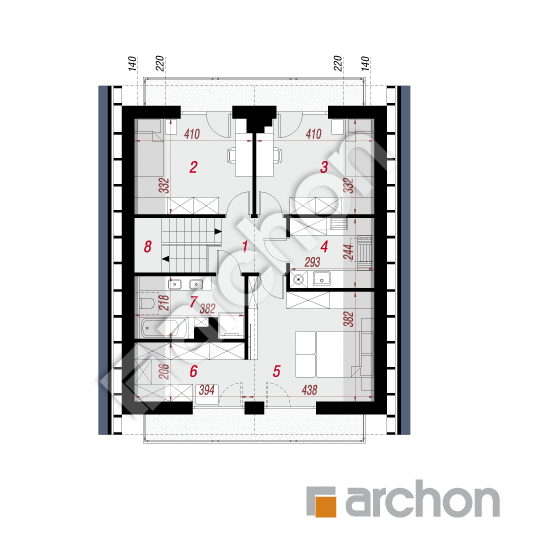 gotowy projekt Dom w szkarłatkach 6 (E) rzut poddasza
