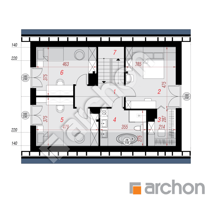 gotowy projekt Dom w wisteriach 15 (A) rzut poddasza