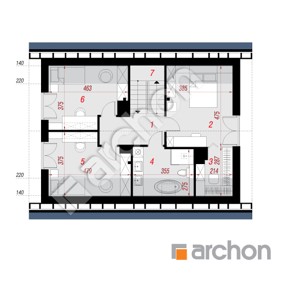 gotowy projekt Dom w wisteriach 15 (A) rzut poddasza