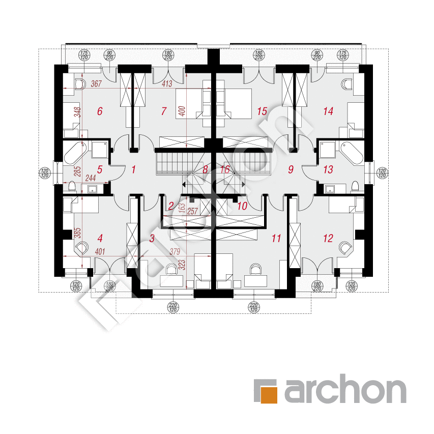 gotowy projekt Willa Julia 4 (R2) rzut piętra