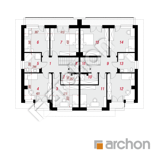 gotowy projekt Willa Julia 4 (R2) rzut piętra