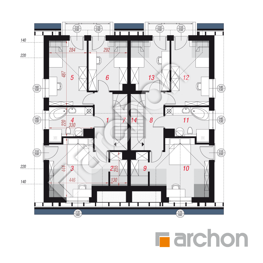 gotowy projekt Dom pod miłorzębem 7 (GR2) rzut poddasza