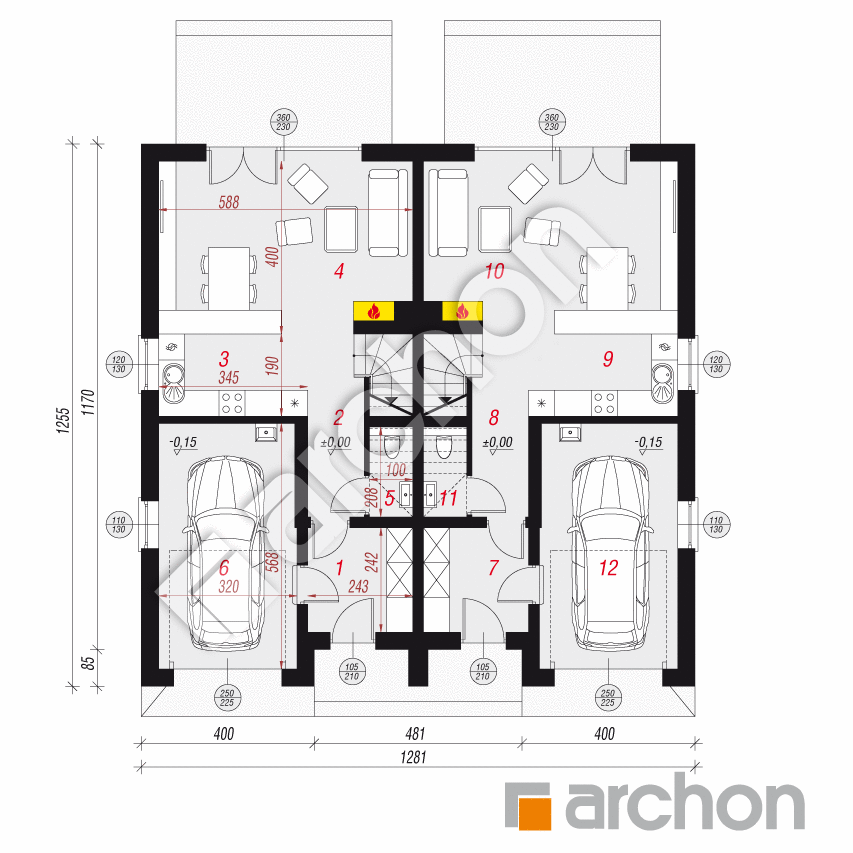 gotowy projekt Dom pod miłorzębem 7 (GR2) rzut parteru