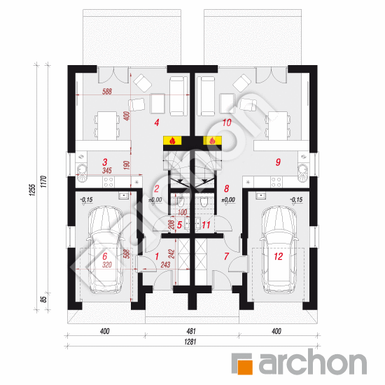 gotowy projekt Dom pod miłorzębem 7 (GR2) rzut parteru