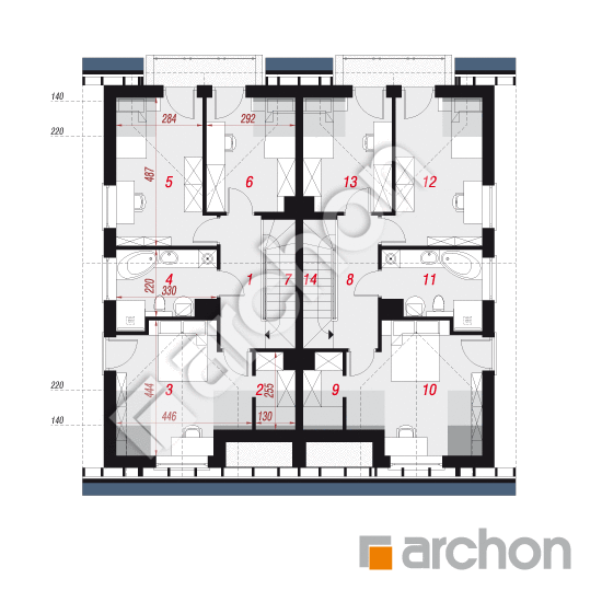 gotowy projekt Dom pod miłorzębem 7 (GR2) rzut poddasza
