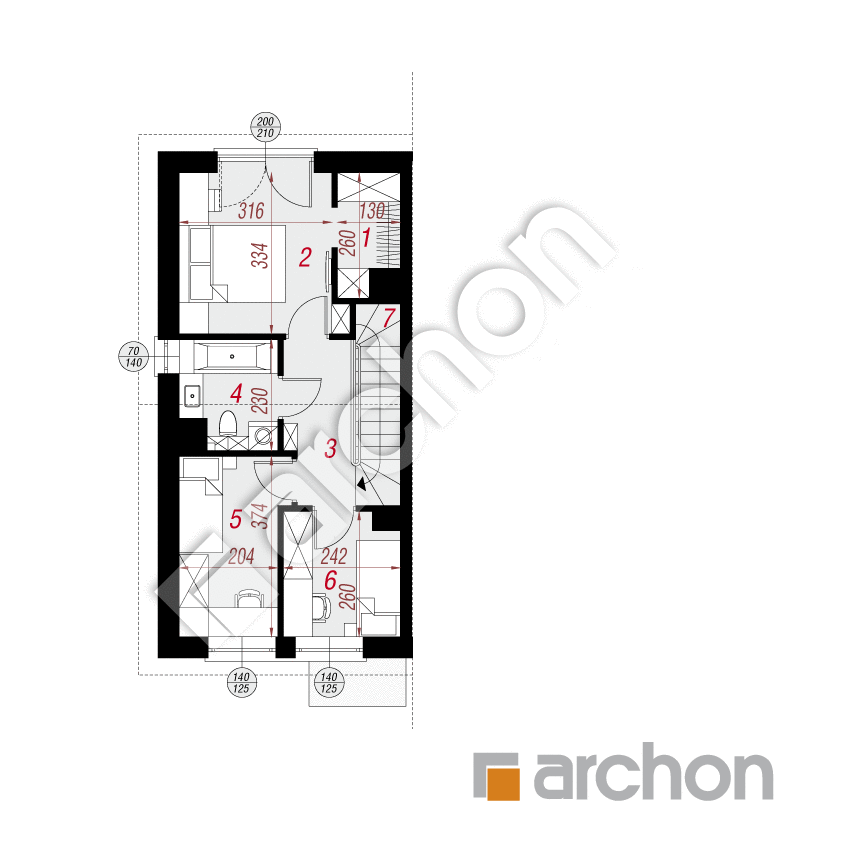 gotowy projekt Dom w riveach 4 (B) rzut poddasza
