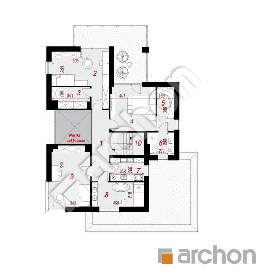 gotowy projekt Willa Noelia (G2E) rzut piętra