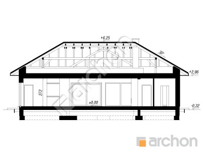gotowy projekt Dom w angeloniach (E) przekroj budynku