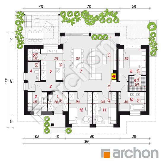 gotowy projekt Dom w angeloniach (E) rzut parteru