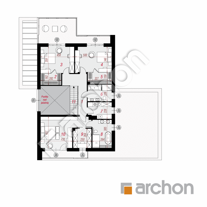 gotowy projekt Willa Malika 2 (G2E) rzut piętra