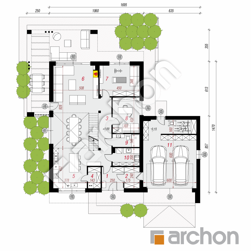 gotowy projekt Willa Malika 2 (G2E) rzut parteru