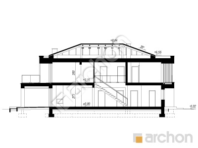 gotowy projekt Willa Malika 2 (G2E) przekroj budynku