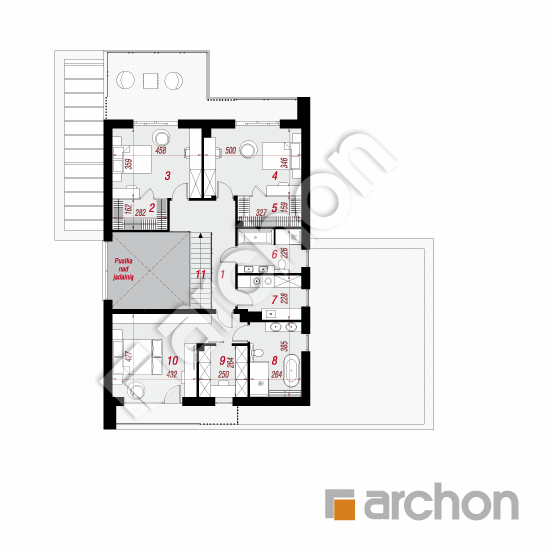 gotowy projekt Willa Malika 2 (G2E) rzut piętra