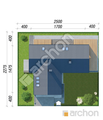 gotowy projekt Dom w kosaćcach 42 (G2E) sytuacja