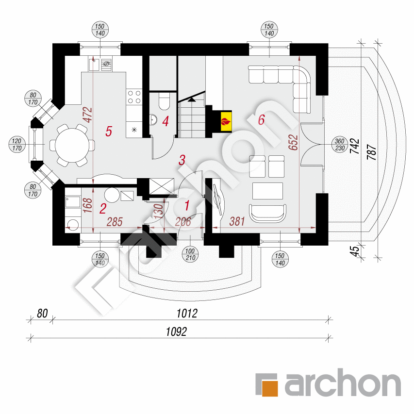 gotowy projekt Dom w kolendrze 2 rzut parteru