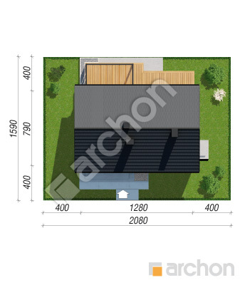 gotowy projekt Dom w kruszczykach 35 sytuacja