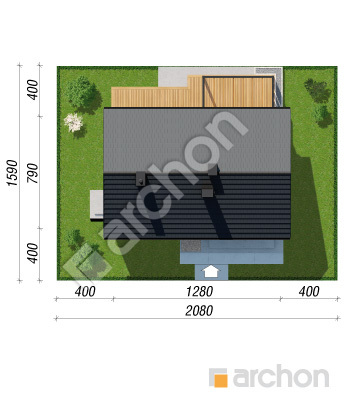 gotowy projekt Dom w kruszczykach 35 sytuacja