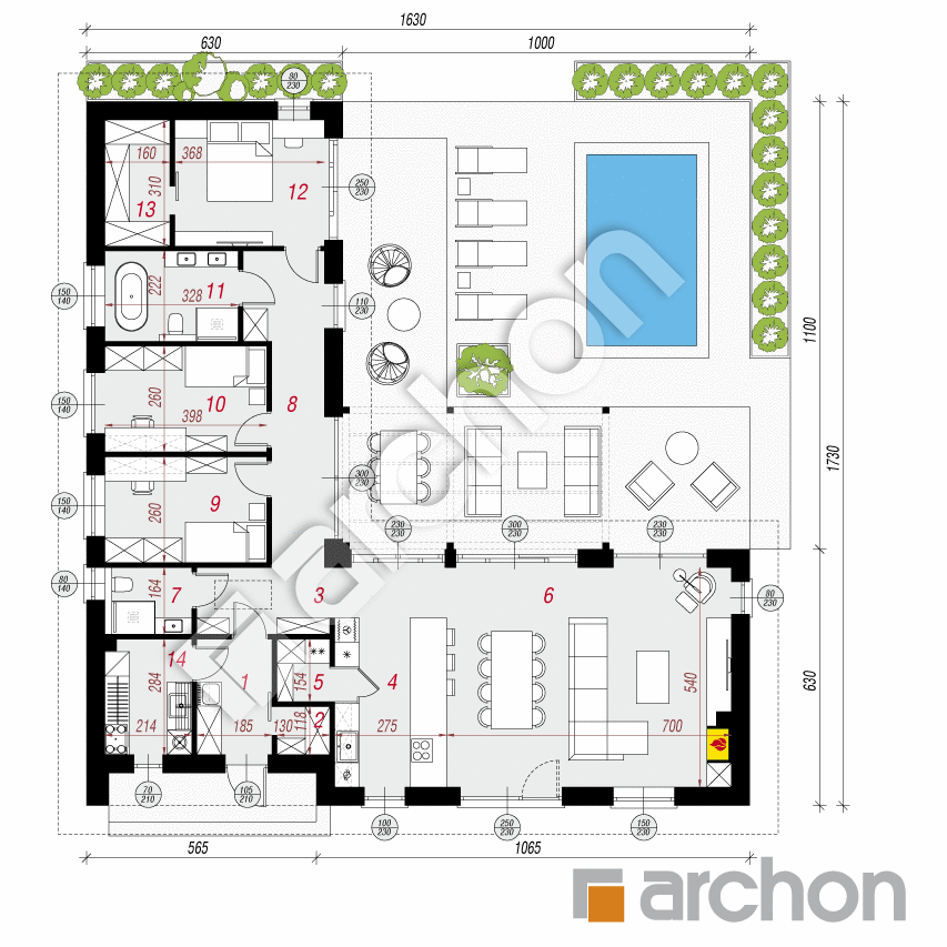 gotowy projekt Dom w dalbergiach (E) rzut parteru
