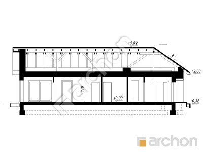 gotowy projekt Dom w dalbergiach (E) przekroj budynku