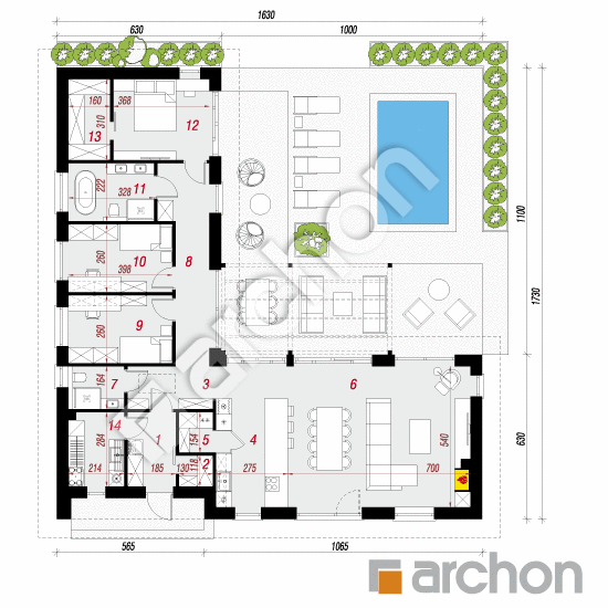 gotowy projekt Dom w dalbergiach (E) rzut parteru