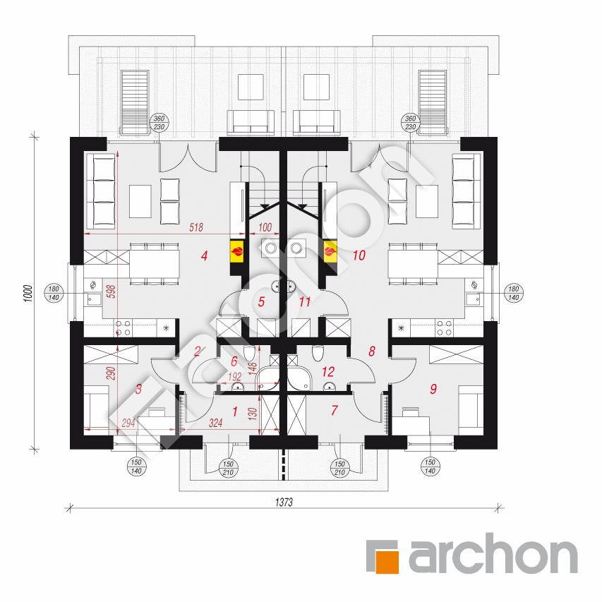 gotowy projekt Dom w tunbergiach 2 (R2A) rzut parteru