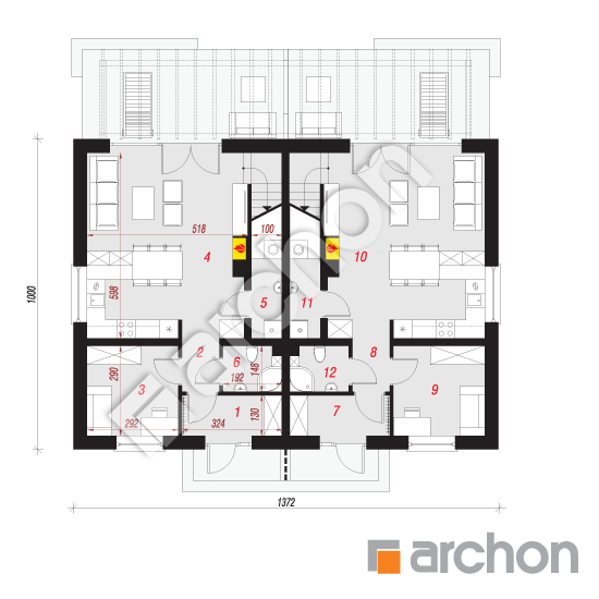 gotowy projekt Dom w tunbergiach 2 (R2A) rzut parteru