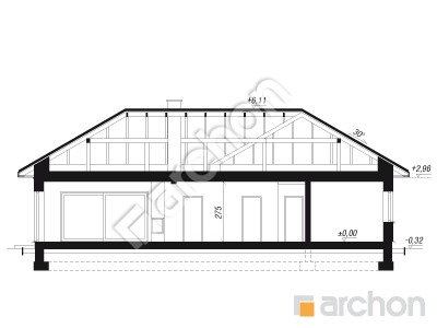 gotowy projekt Dom w saponariach (G2E) przekroj budynku
