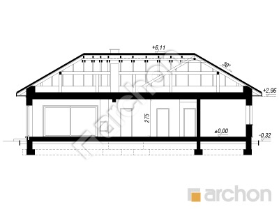 gotowy projekt Dom w saponariach (G2E) przekroj budynku