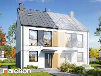 „Dom w riveach 21 (BE)” | Projekt domu do zabudowy bliźniaczej i wentylacją mechaniczną w standardzie