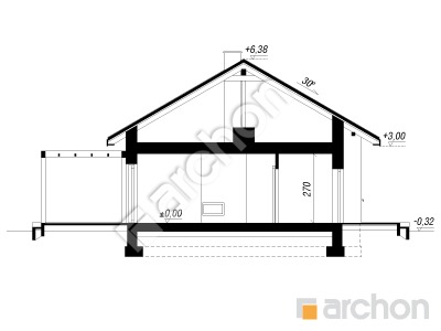 gotowy projekt Dom w wanilii 3 (E) przekroj budynku