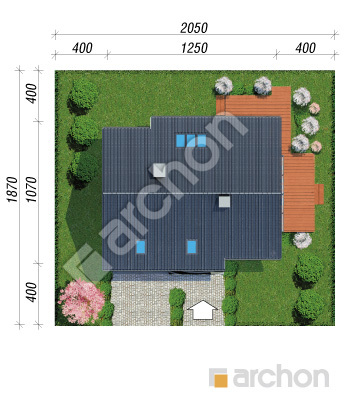 gotowy projekt Dom w aurorach (P) sytuacja