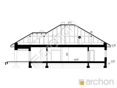 gotowy projekt Dom w renklodach 15 (G) przekroj budynku