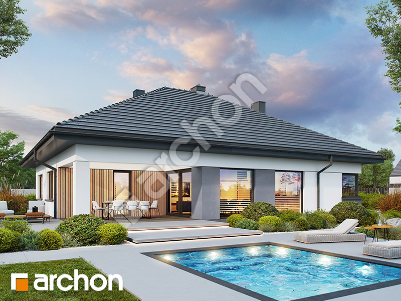 gotowy projekt Dom w renklodach 15 (G) widok 2